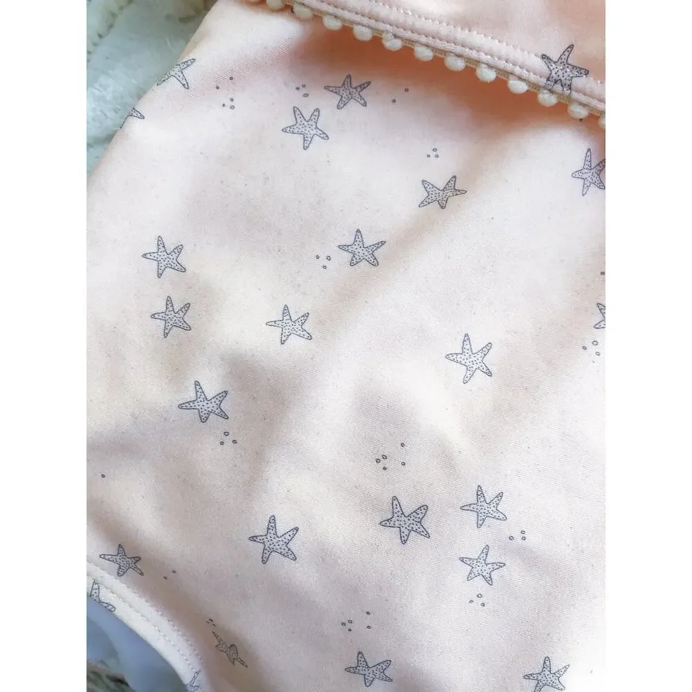 Darling Rylee + Cru Starfish Flounce Top Cold Shoulder Swimsuit 12-18mths